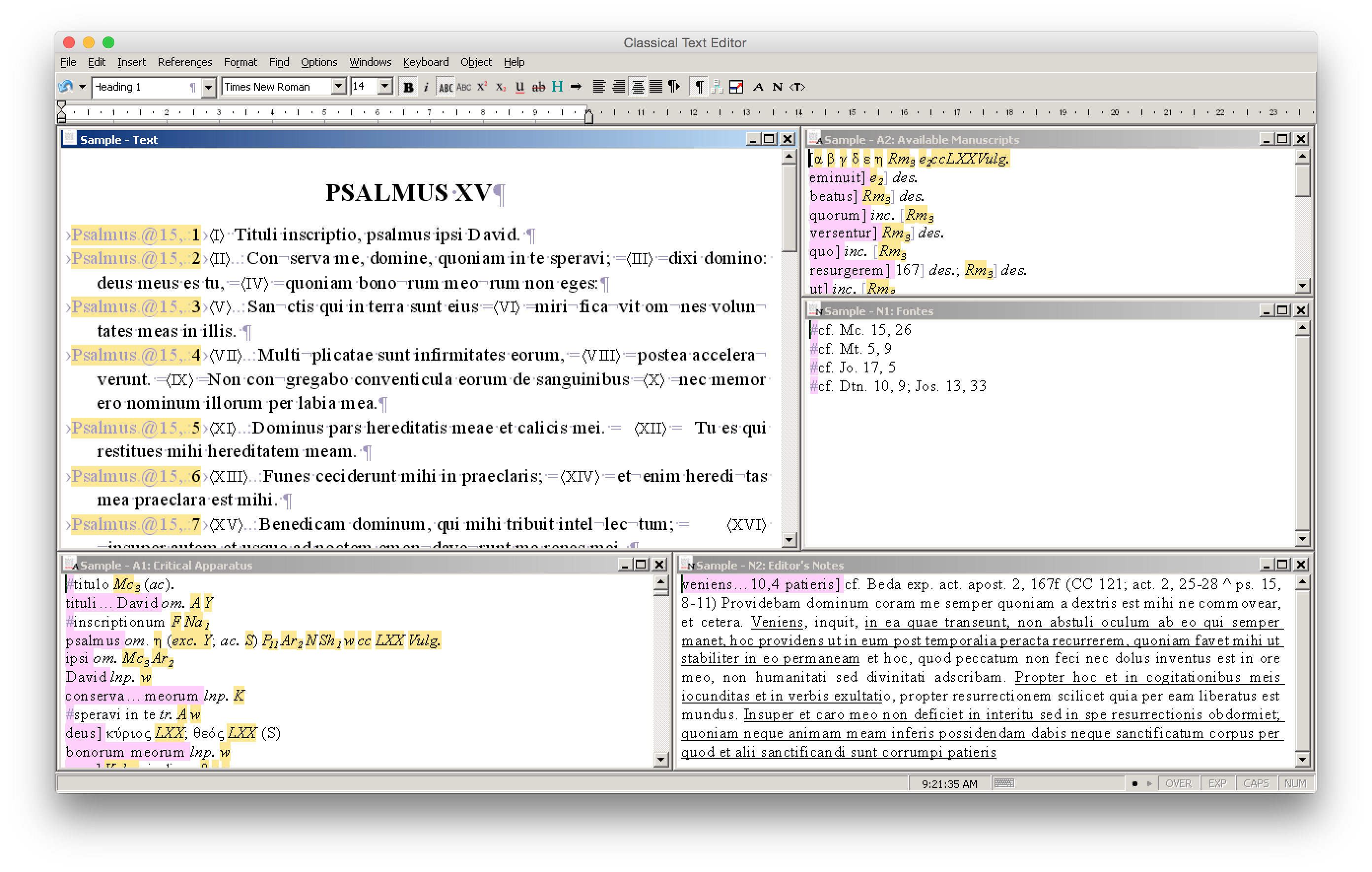 Classical Text Editor running under Wine
